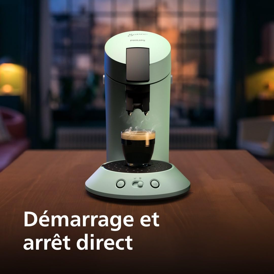 Machine à café à dosettes SENSEO Original Plus Vert Désert CSA210/80