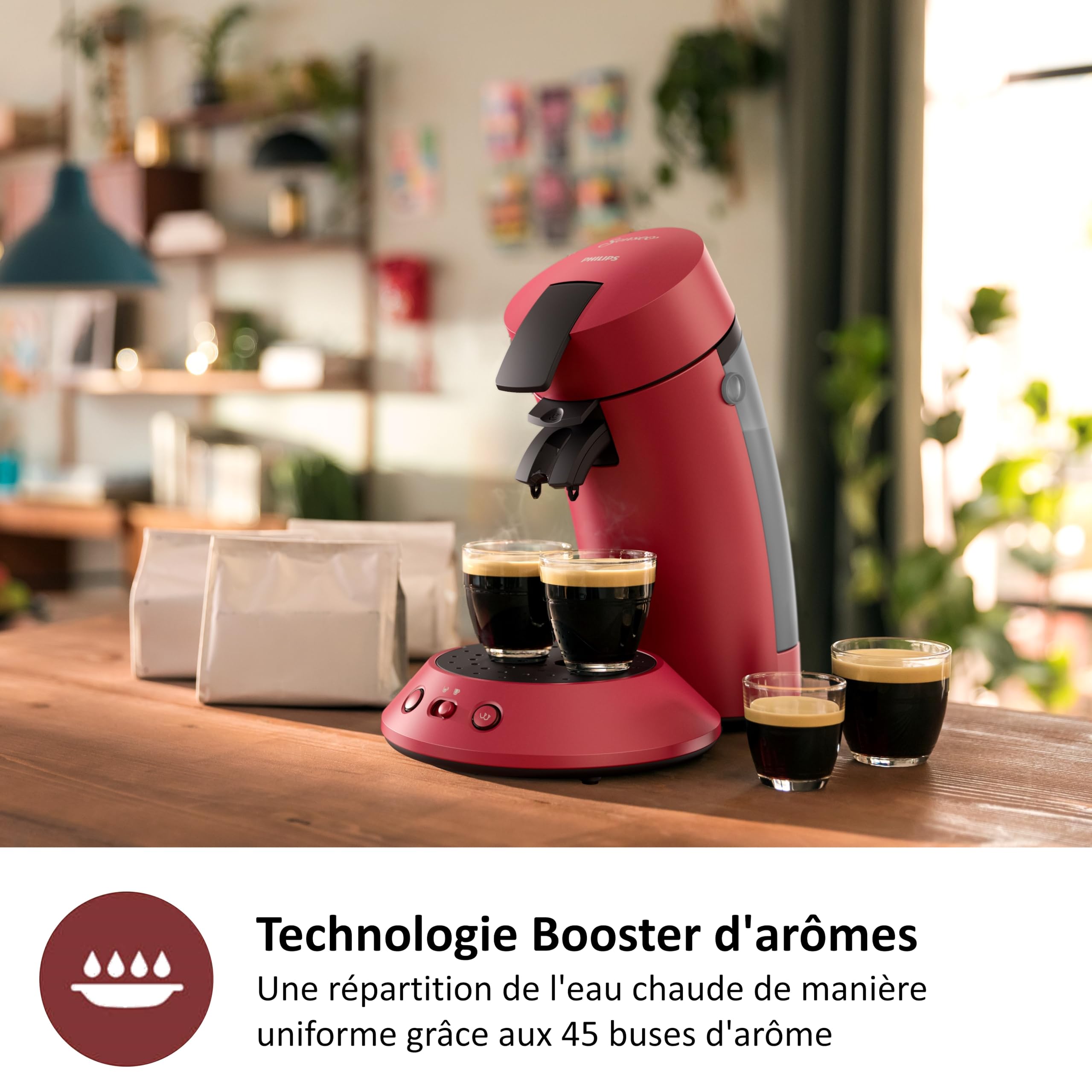 Machine à café à dosettes SENSEO Original Plus Rouge CSA210/91
